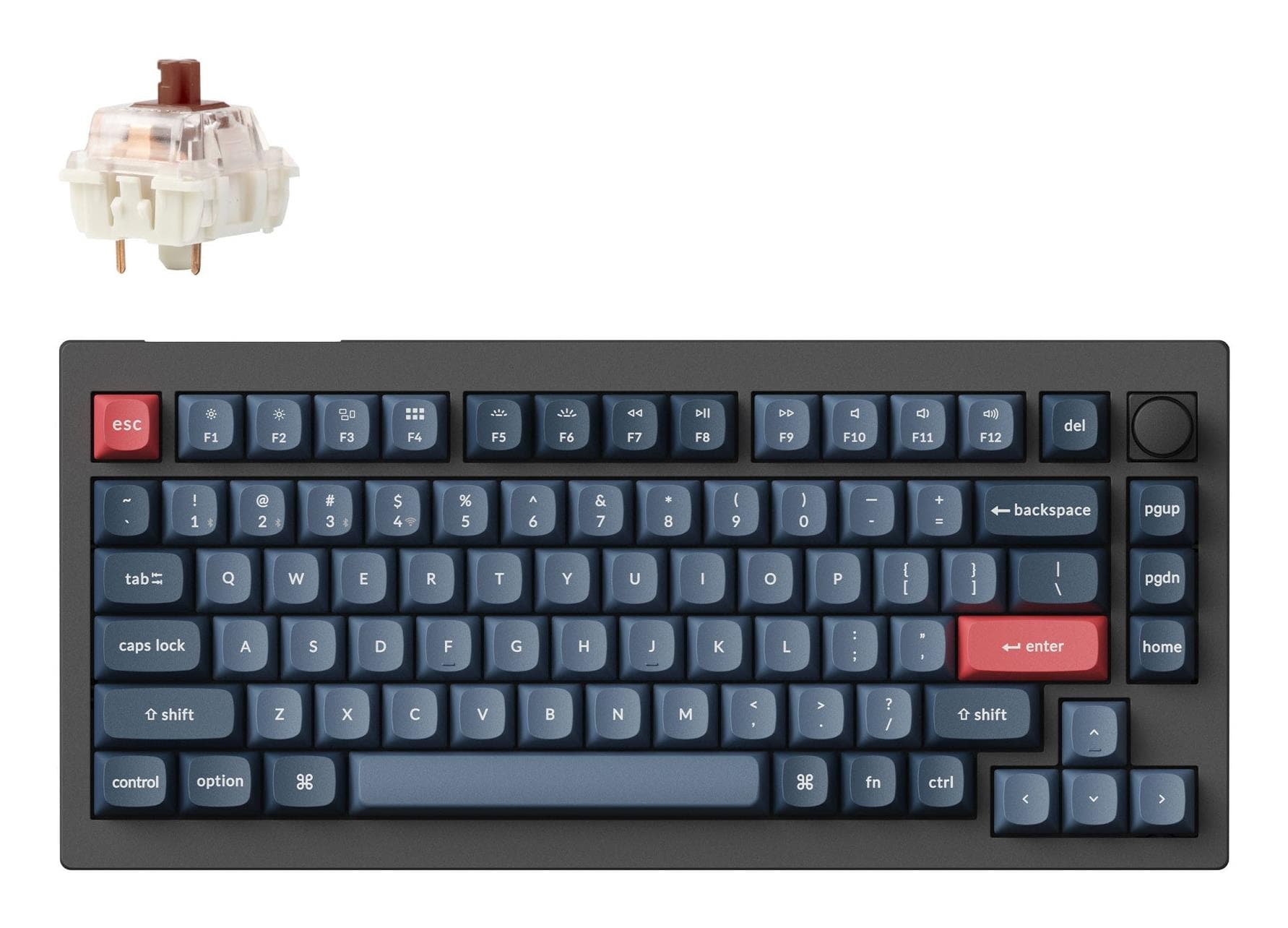 Keychron V1 Max 75% RGB mehaaniline juhtmeta klaviatuur must