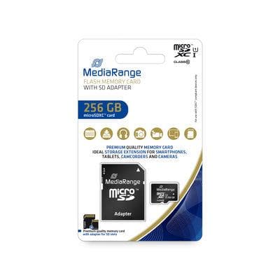 MediaRange MR946 256GB microSDXC Memory Card with Adapter, UHS-I U1