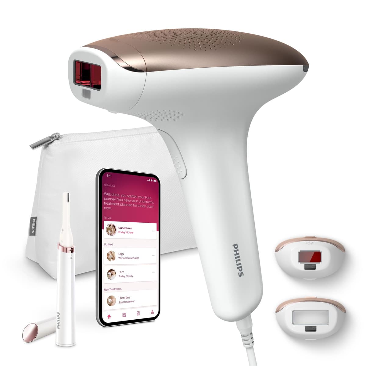 Philips Lumea IPL 7000 BRI921/00, skin tone sensor, face attachment