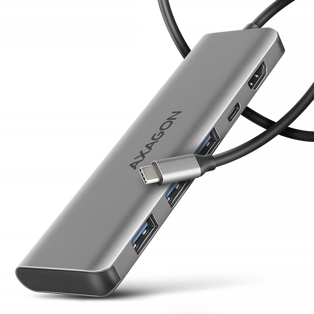 AXAGON HMC-5H USB-C хаб 5в1 серебристый
