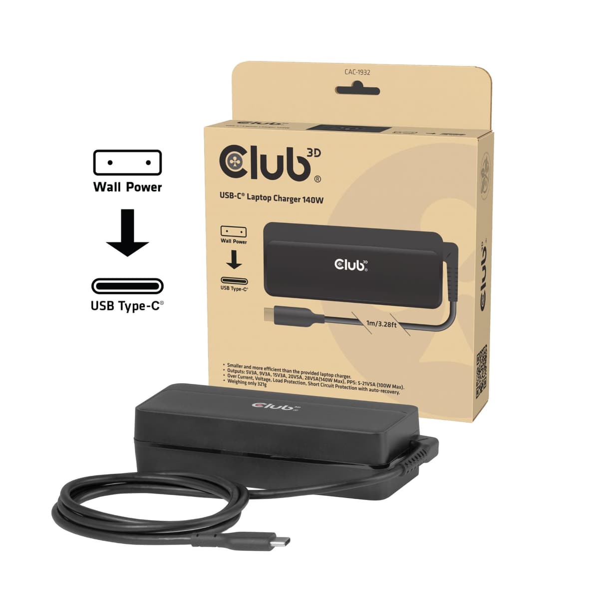 Club3D USB-C 140W Laptop Charger (CAC-1932)