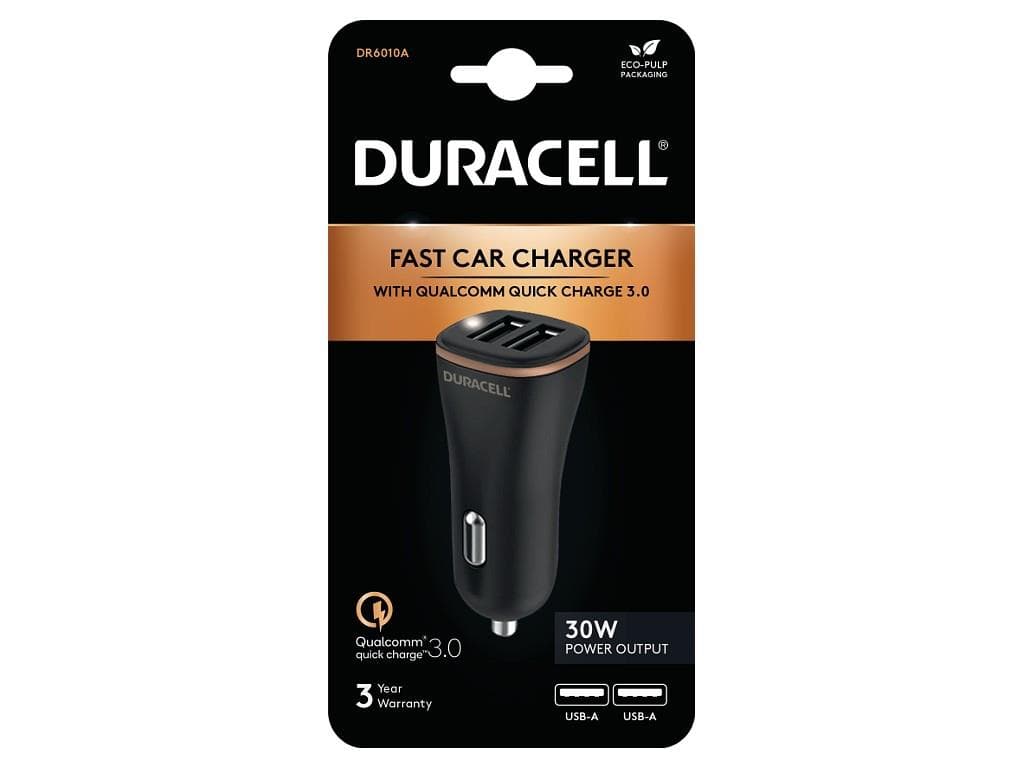 Duracell DR6010A Car USB Charger Dual Port Black