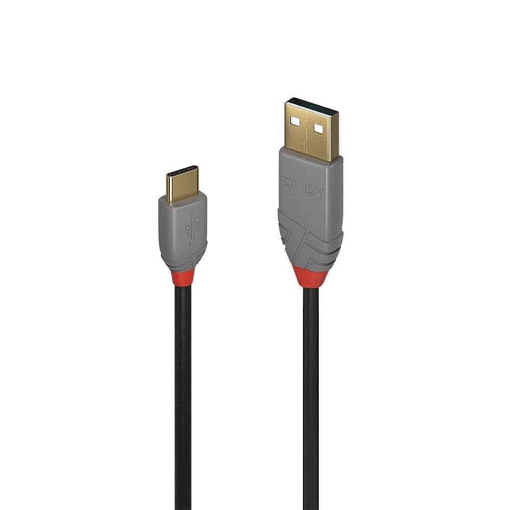 Кабель Lindy 36888 Anthra Line USB 2.0 A – USB-C, 3 м, чёрный