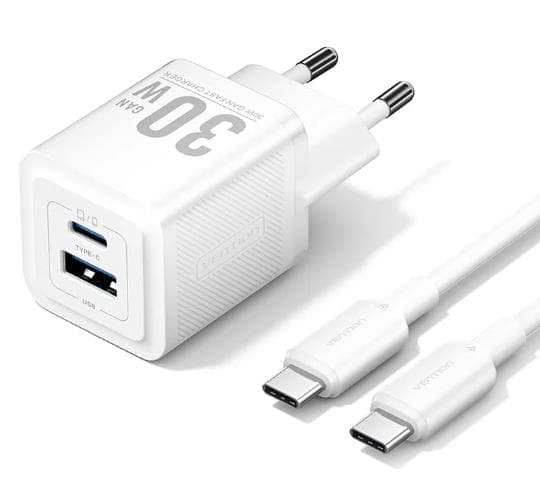 Vention TZ-FEQW0-EU-01 сетевое зарядное устройство 30W USB-C+A