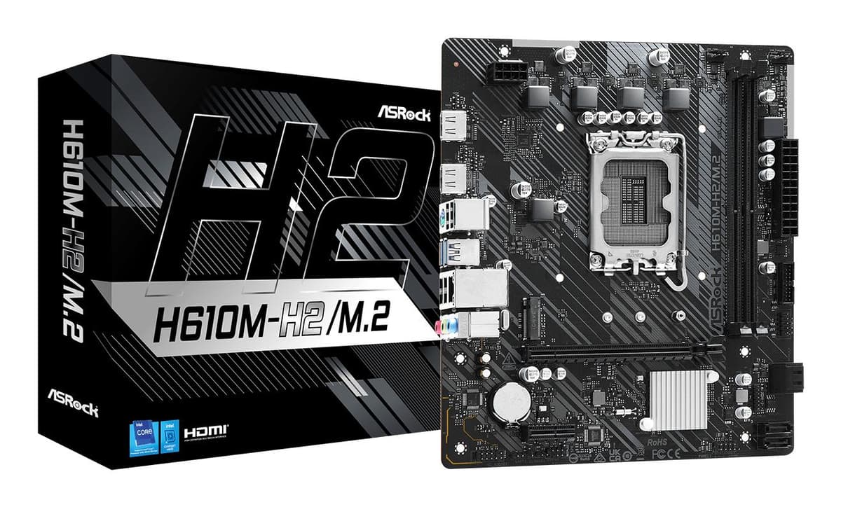 ASRock H610M-H2/M.2 emaplaat Intel LGA1700, DDR4, Micro-ATX