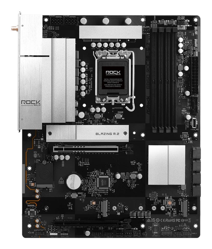 ASROCK B860 Rock WiFi 7 emaplaat Intel LGA1851 DDR5