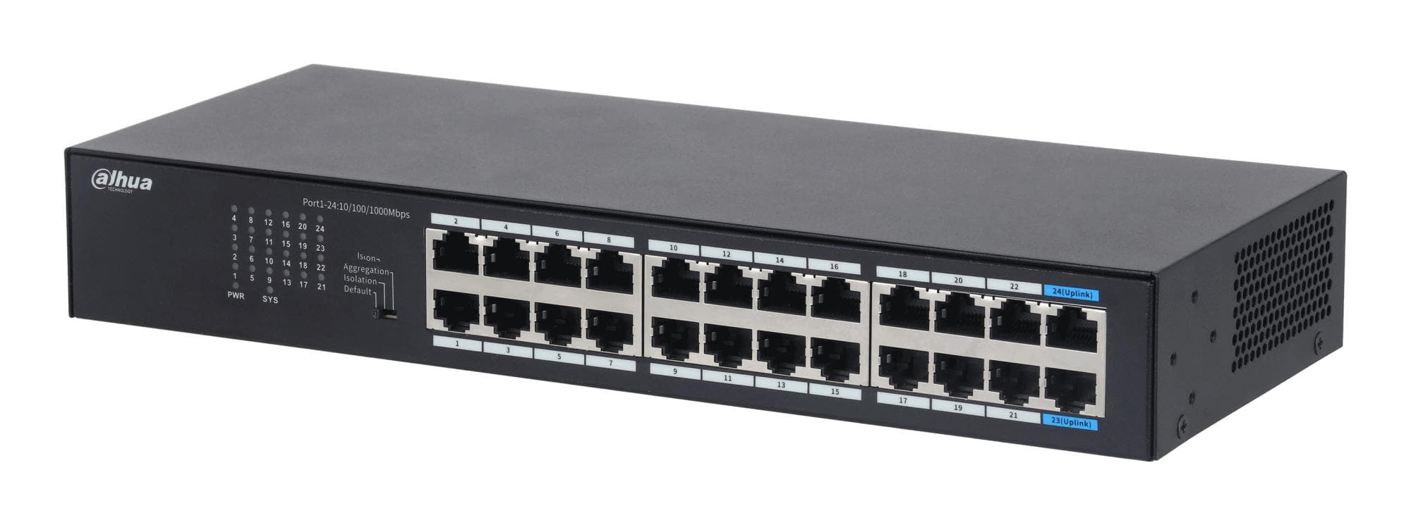 Коммутатор DAHUA DH-S3024-24GT неуправляемый, 24 порта Gigabit