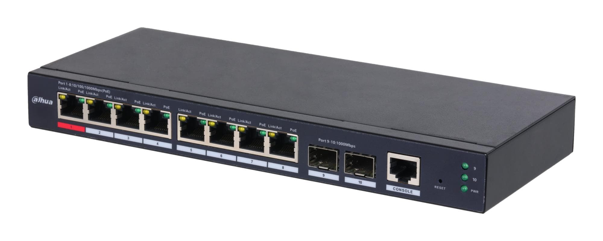 Управляемый PoE коммутатор DAHUA S4210-8GT-110, 8 портов Gigabit, 110 Вт