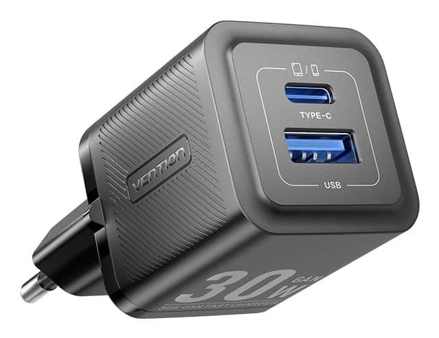 Vention 30W USB-C сетевое зарядное устройство чёрное