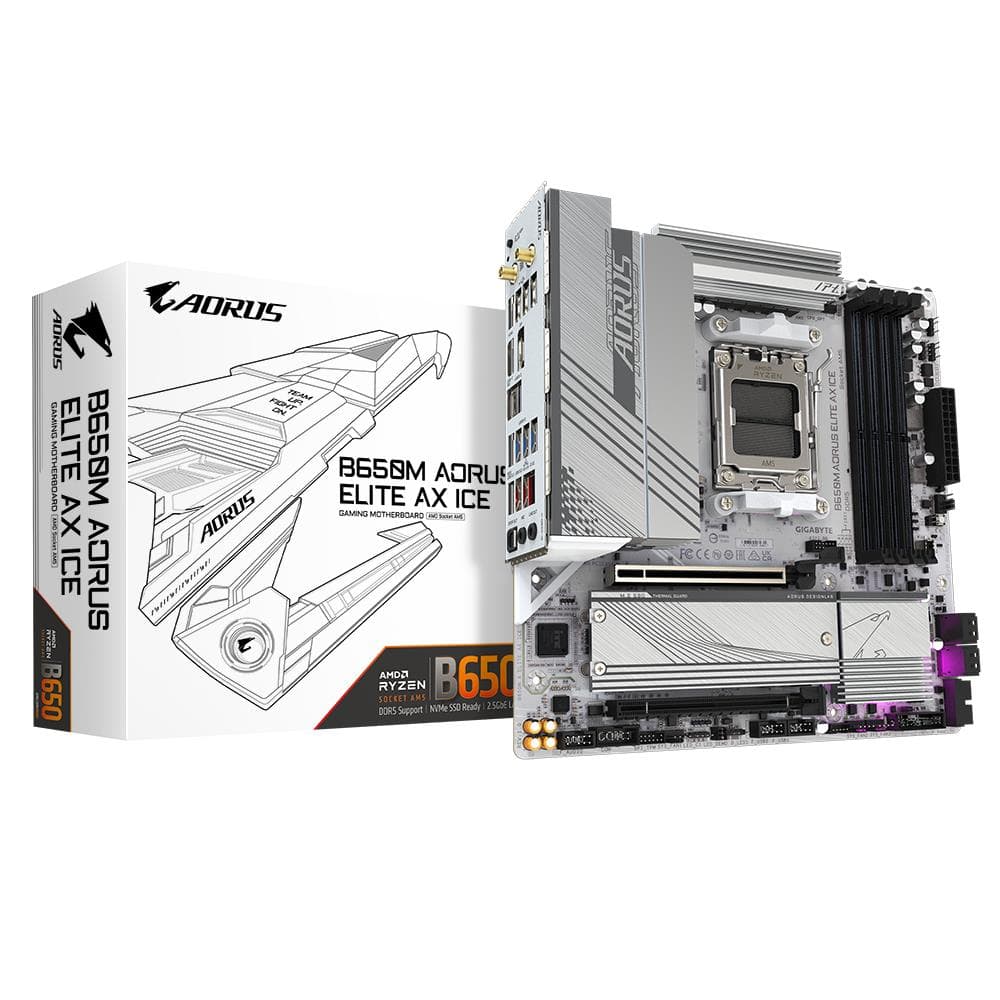 GIGABYTE B650M Elite AX ICE AMD AM5 Micro-ATX emaplaat