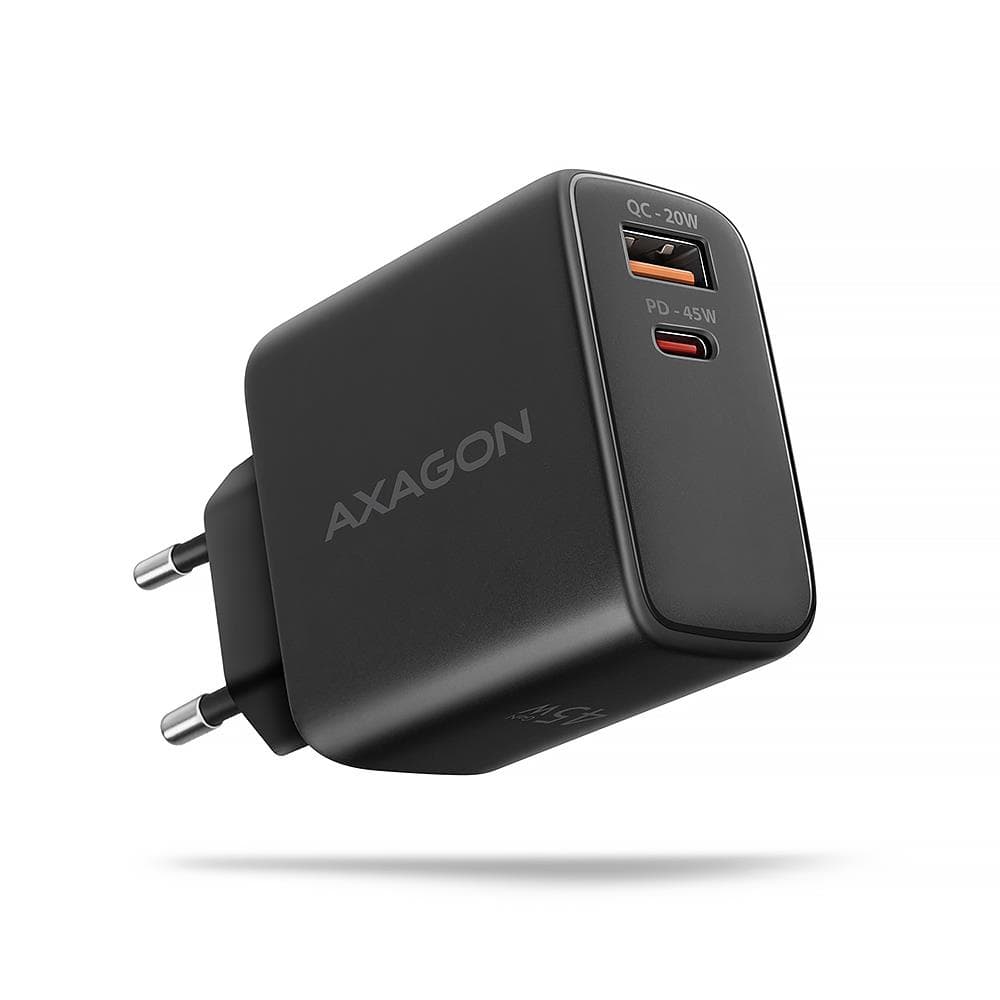 AXAGON ACU-PQ45 GaN seinalaadija 45W (USB-A + USB-C)