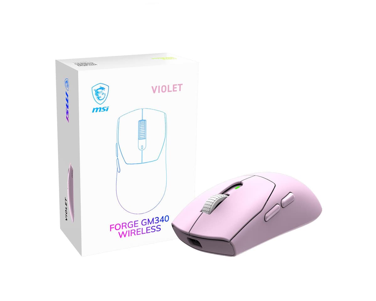 MSI Forge GM340 Wireless Gaming Mouse Violet