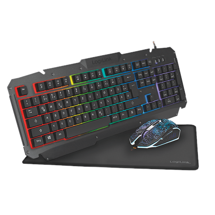 Logilink ID0185 Gaming-Set klaviatuur, hiir ja pad