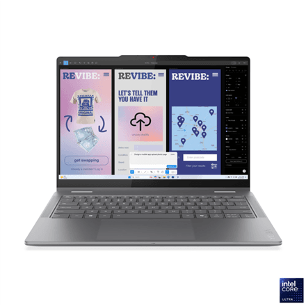 Lenovo- Yoga 7 2-in-1 14ILL10 Intel | Luna Grey | 14 " | OLED | Touchscreen | WUXGA | 1920 x 1200 pixels | Glossy | Intel Core Ultra 5 | 226V | 16 GB | Soldered LPDDR5X | Solid-state drive capacity 512 GB | Intel Arc Graphics 130V | Windows 11 Home | 802.11be | Bluetooth version 5.4 | Keyboard language English | Keyboard backlit | Warranty 24 month(s) | Battery warranty 12 month(s)