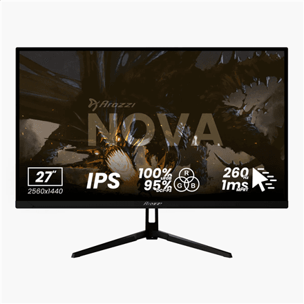 Arozzi Nova 27 tolli mängumonitor, QHD 2560 x 1440 260 Hz, must