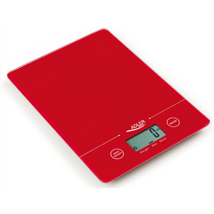 Adler AD 3138 kitchen scale, 5 kg, 1 g graduation, red