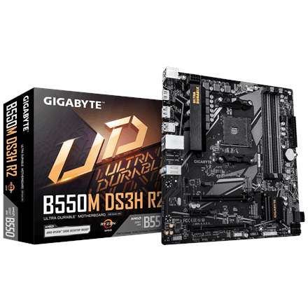 Gigabyte B550M DS3H R2 AM4 DDR4 emaplaat