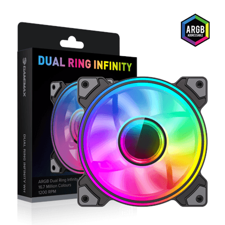 Gamemax Dual Ring Infinity case fan, black