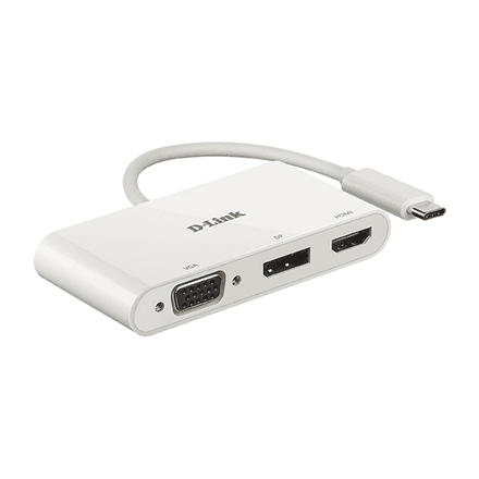 D-Link DUB-V310 USB-C adapter 3-in-1, HDMI, VGA ja DisplayPort