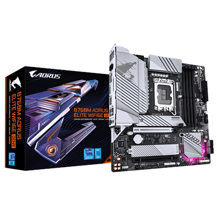 Gigabyte B760M AORUS ELITE WIFI6E GEN5 emaplaat, LGA1700, DDR5