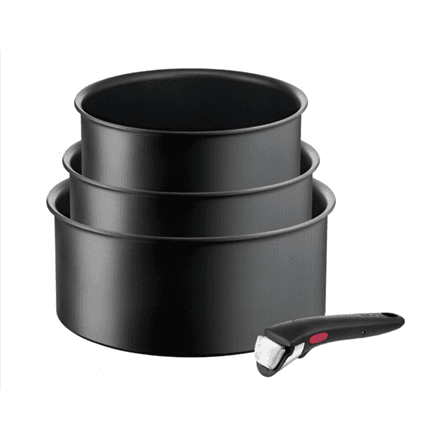 TEFAL Pot Set, 4 pcs | L7649453 Ingenio Ultimate | Aluminum | Black