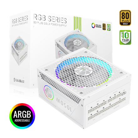 Gamemax RGB 1050G WH 1050W Gold power supply