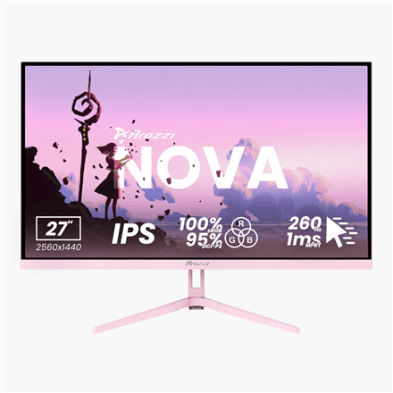 Arozzi Nova 27 tolli mängumonitor, QHD 2560 x 1440 260 Hz, roosa