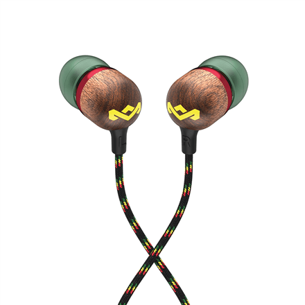Marley Wired Earbuds | Smile Jamaica | Built-in microphone | USB Type-C | Rasta