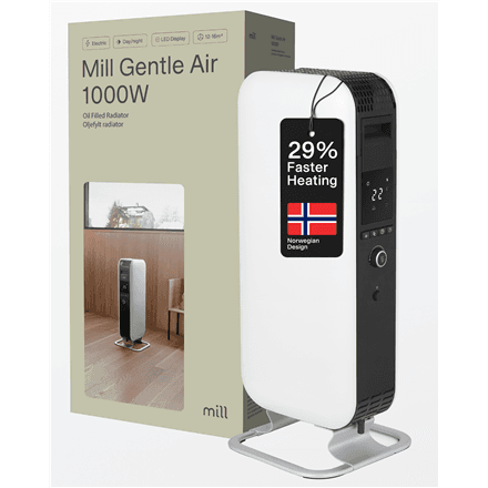 Mill | Heater | AB-H1000DN | Oil Filled Radiator | 1000 W | Number of power levels 3 | Suitable for rooms up to 12-16 m³ | White