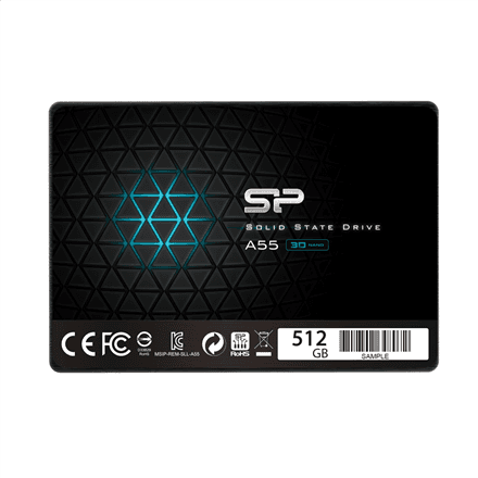 SSD Silicon Power A55 512 ГБ 2,5″ SATA, чтение 560 МБ/с