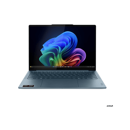 Lenovo- Yoga Slim 7 14AKP10 AMD | Tidal Teal | 14 " | OLED | WUXGA | 1920 x 1200 pixels | Glossy | AMD Ryzen AI 5 | 330 | 16 GB | Soldered LPDDR5X | Solid-state drive capacity 512 GB | AMD Radeon 820M Graphics | Windows 11 Home | 802.11be | Bluetooth version 5.4 | Keyboard language English | Keyboard backlit | Warranty 24 month(s) | Battery warranty 12 month(s)
