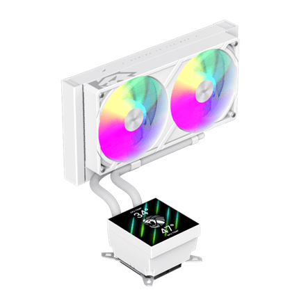 Gamemax Glacier 240 LCD liquid cooler with display 240 mm, white