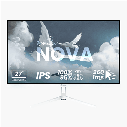 Arozzi Nova 27 tolli mängumonitor, QHD 2560 x 1440 260 Hz, valge