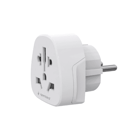 Gembird A-AC-EUMINTF travel adapter plug, World to EU 15 A, white