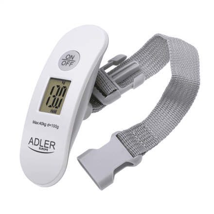 Adler AD 8189 pagasikaal, kuni 40 kg, LCD-ekraan, valge