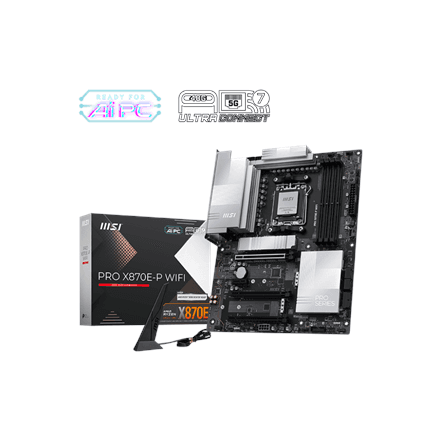 MSI PRO X870E-P WIFI | Processor family AMD | Processor socket AM5 | DDR5 UDIMM | Supported hard disk drive interfaces SATA, M.2 | Number of SATA connectors 4