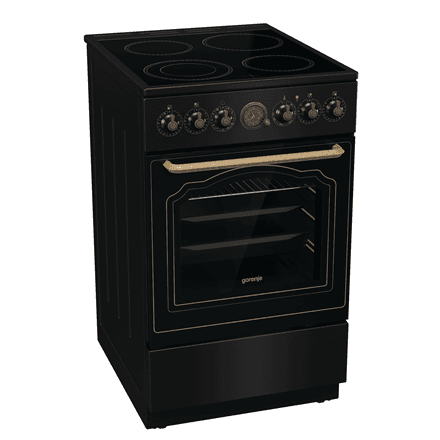 Gorenje Cooker | GECS5B70CLB | Hob type Vitroceramic | Oven type Electric | Black | Width 50 cm | Depth 59.4 cm | Energy efficiency class A | 70 L