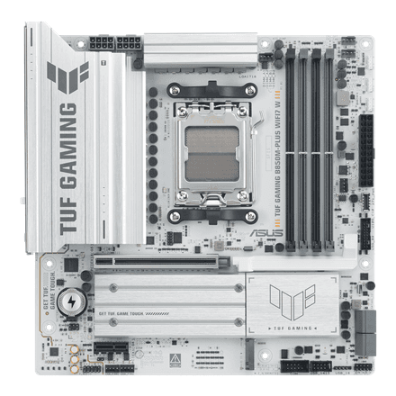 Asus TUF GAMING B850M-PLUS WIFI7 W motherboard, AM5, DDR5, white