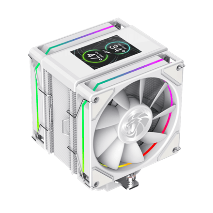 Gamemax Sigma 620 LCD CPU air cooler with display, white