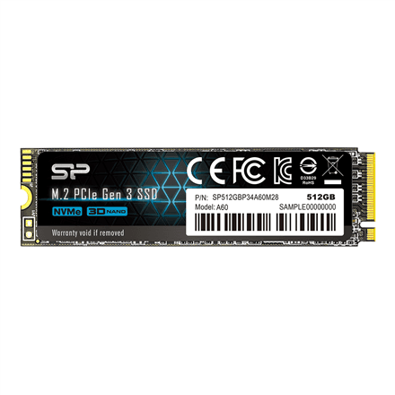 Silicon Power A60 512 GB M.2 NVMe SSD, 2200 MB/s read