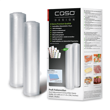 Вакуумные рулоны Caso 01222, 2 шт, 20 x 600 см, рифлёные