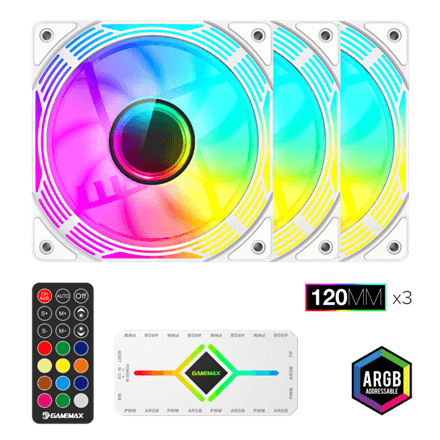 Gamemax KF300 korpuse ventilaator, valge