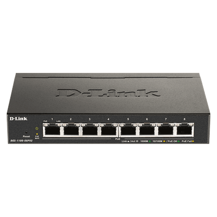 D-Link DGS-1100-08PV2 8-Port Gigabit PoE võrguluik