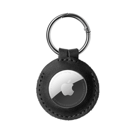 Fixed Leather Case for Apple AirTag, Genuine Cowhide, Black