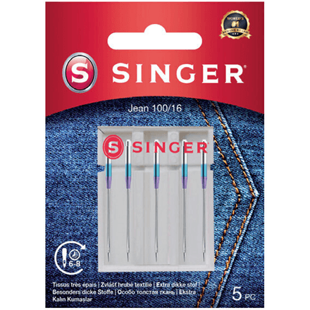 Singer teksanõelad 100/16, 5 tk
