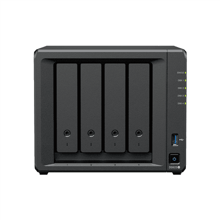 Synology NAS | DS925+ | AMD Ryzen | V1500B | Processor frequency 2.2 GHz | 4 GB | DDR4 ECC SODIMM | Black