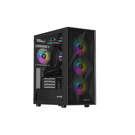 Genesis Diaxid 605 ARGB Gaming PC Case Midi Tower Black