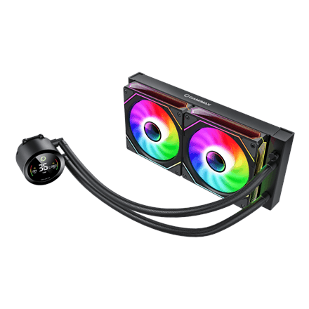 Gamemax Iceburg 240 Digital жидкостное охлаждение 240 мм с дисплеем, чёрное