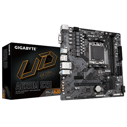 Материнская плата Gigabyte A620M S2H, AM5, DDR5, два слота памяти