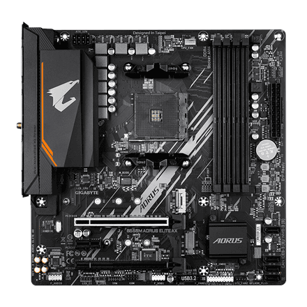 Gigabyte B550M AORUS ELITE AXG13 | Processor family AMD | Processor socket AM4 | DDR4 | Number of SATA connectors 4